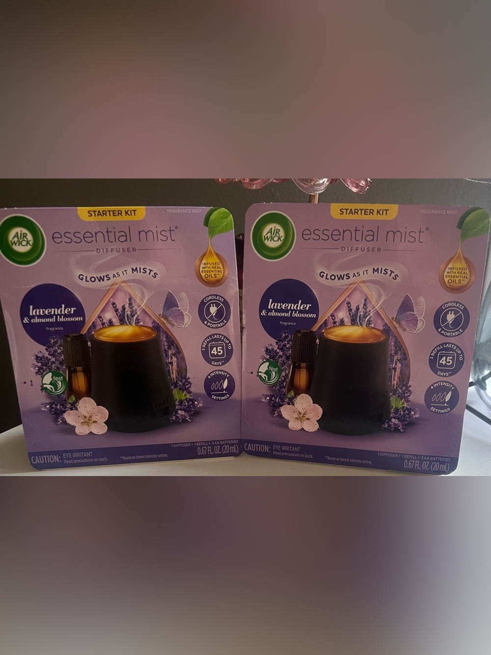 Air Wick Lavender & Almond Blossom Glowing Essential Mist Diffuser X’s 2 Boxes